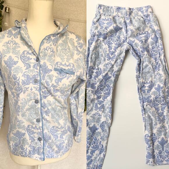 Adrienne Vittadini Other - Adrienne Vittadini Cotton Blue White Pajama Set Women's Small